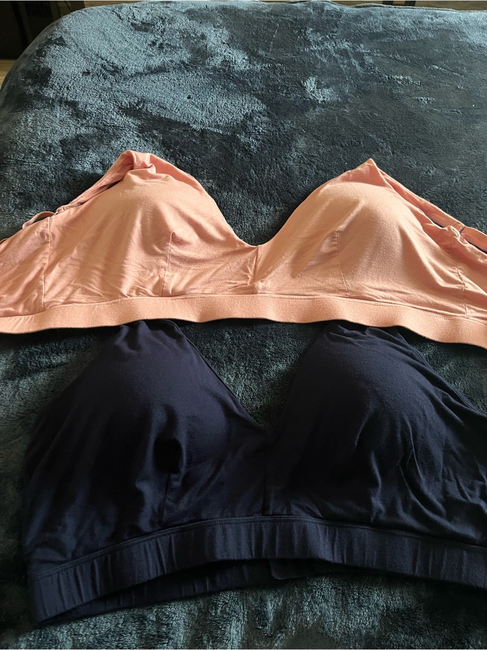 Size XL Wireless Comfort Bralette - Pink and Navy
